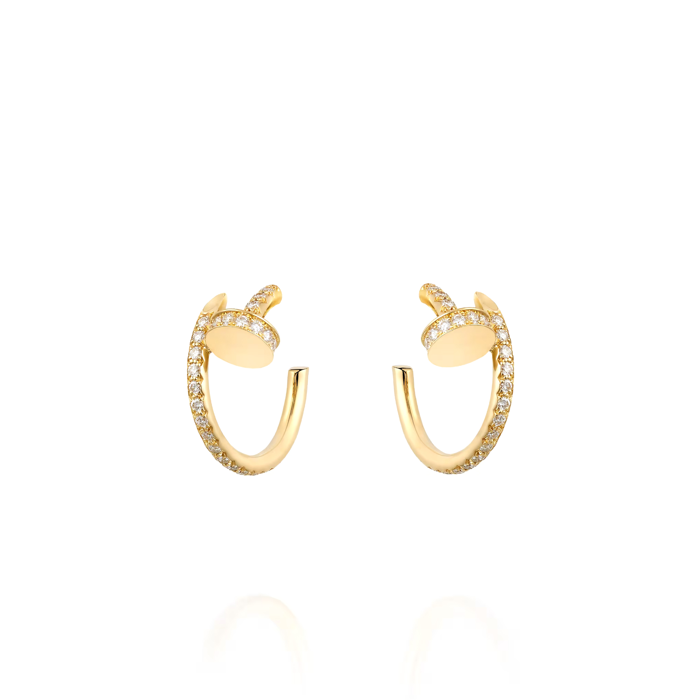 CARTIER JUSTE UN CLOU HOOP EARRINGS, SMALL MODEL, PAVED B8301430